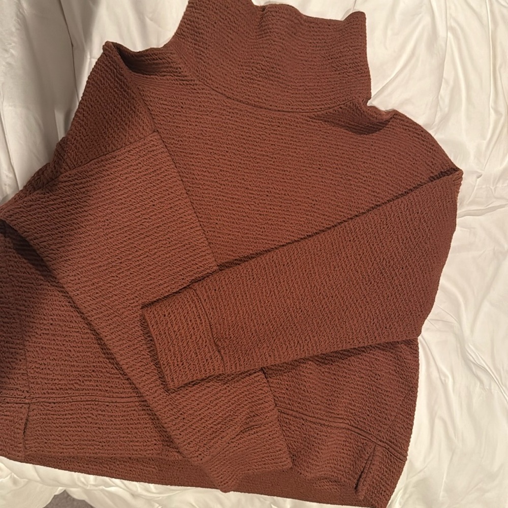 CALIA Women's Lunar Jacquard Funnel Neck Long Sleeved Sweater size XL Brown